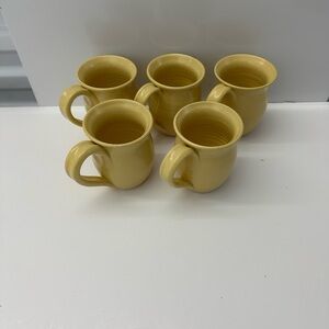 Cagle Road Hand Thrown Pottery Mugs - Butter Yellow - set of (5)